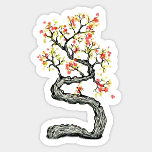 Crooked autumn tree Sticker